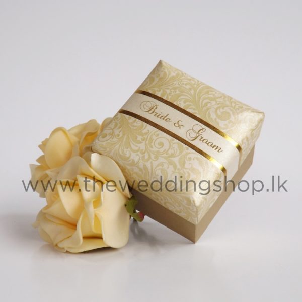 Dull Gold Floral Wedding Cake Box Buy wedding accessories Sri Lanka